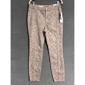 NEW Anthropologie Pilcro Jeans 31 Pink Brown Floral high Rise Denim Legging